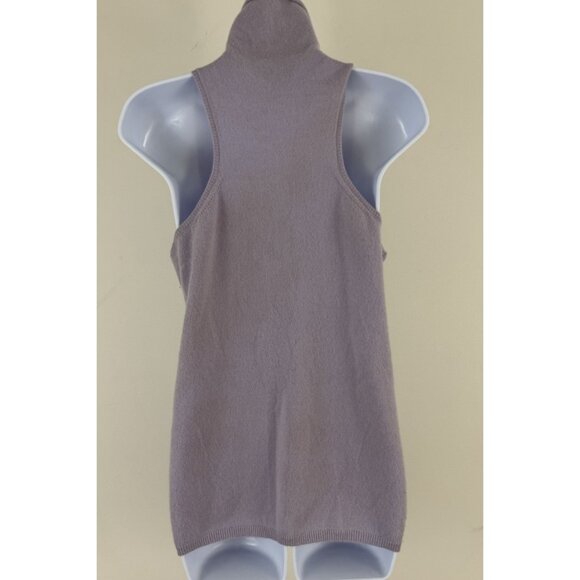 LUSSO Light Lavender Cashmere Mock Turtleneck Sleeveless Sweater Sz M - Picture 4 of 5